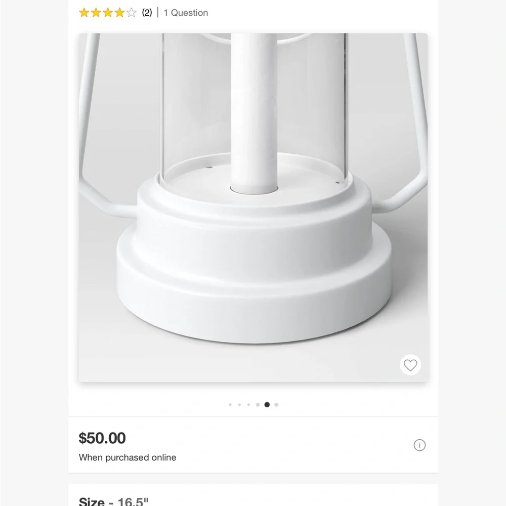 NWT Threshold Metal Classic Battery LED Pillar Candle Outdoor Patio Lantern 16.5